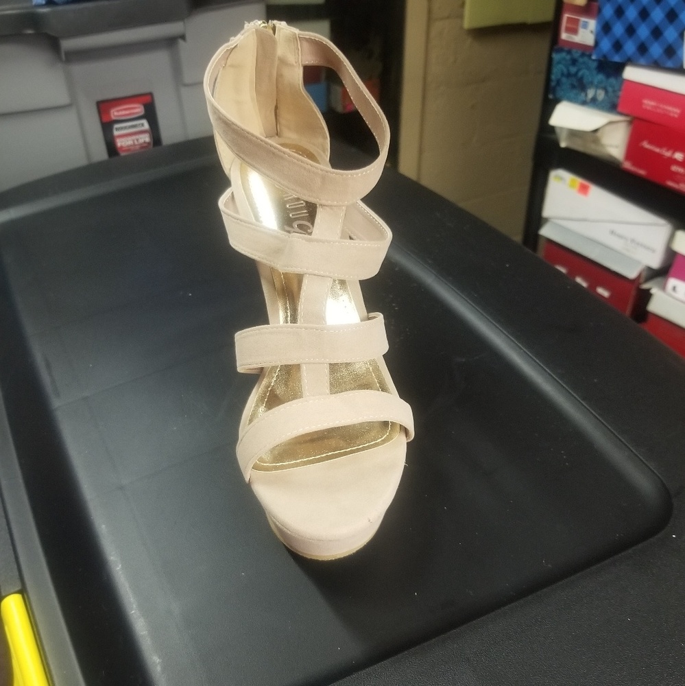Tan wedge sandals